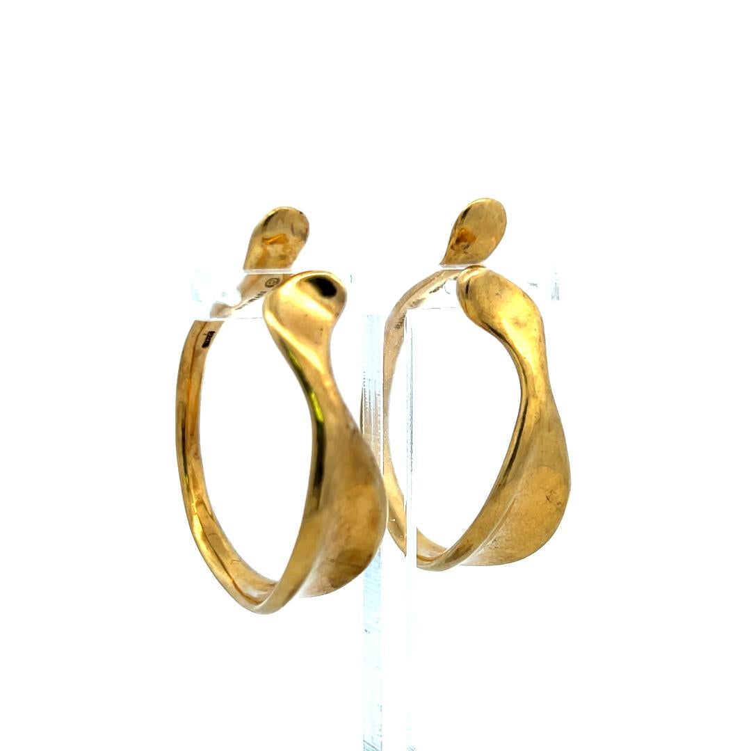 Tiffany & Co Elsa Peretti Vintage 18 Karat Yellow Gold Ear Cuff Earrings For Sale 3