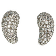 Tiffany & Co. Elsa Peretti, diamante d'epoca e platino, "Fagiolo", fermagli per orecchie