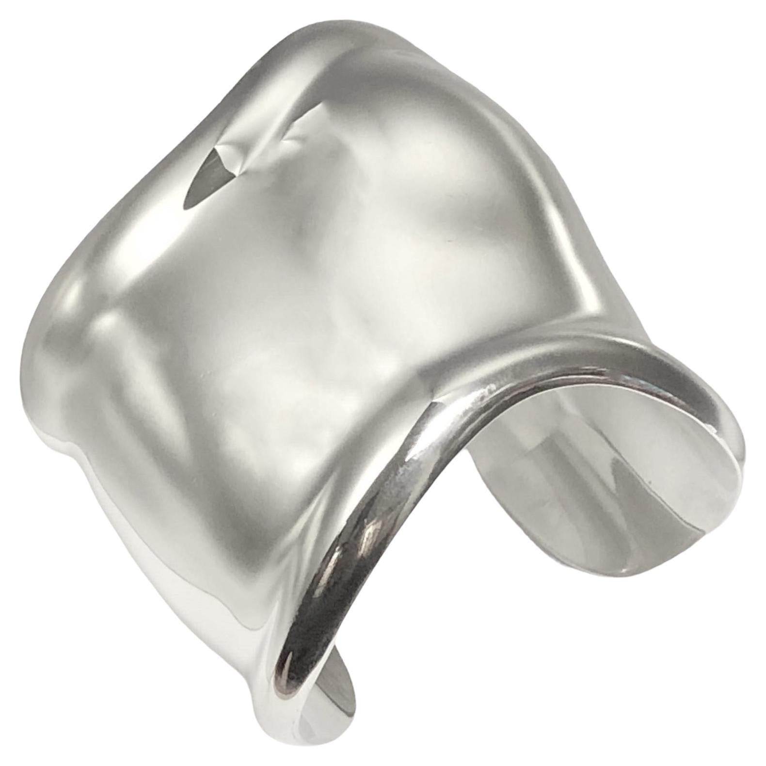 Tiffany & Co. Elsa Peretti Vintage large Silver Bone Cuff Bracelet