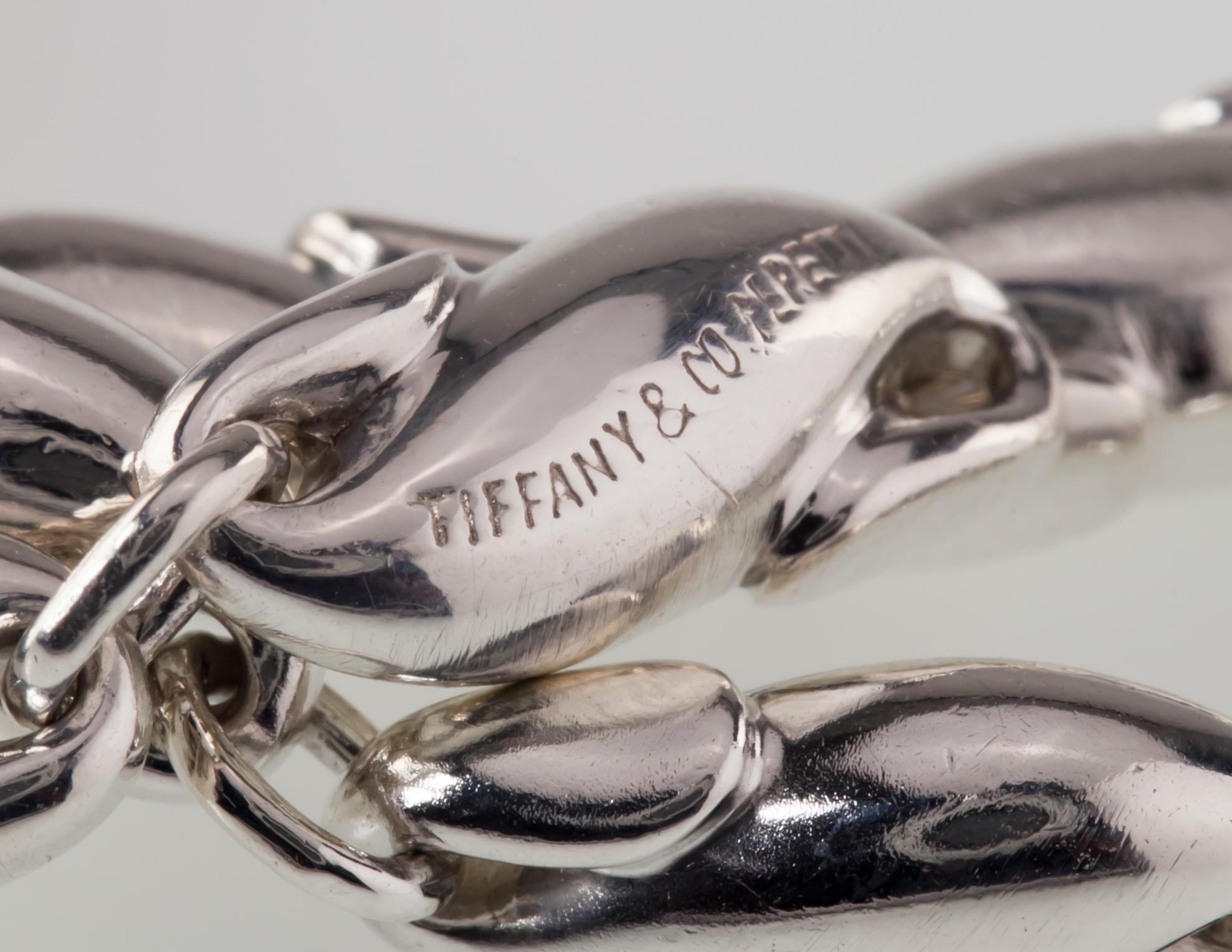Moderne Tiffany & Co. Elsa Peretti Bracelet vintage à maillons en forme d'hippocampe en argent sterling en vente