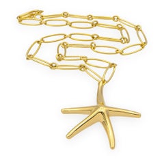 Tiffany & Co. Elsa Peretti Vintage Starfish Pendant Necklace in 18K Yellow Gold