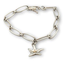 Tiffany & Co. Elsa Peretti Vintage Sterling Silver Starfish Charm Bracelet, 7.5"
