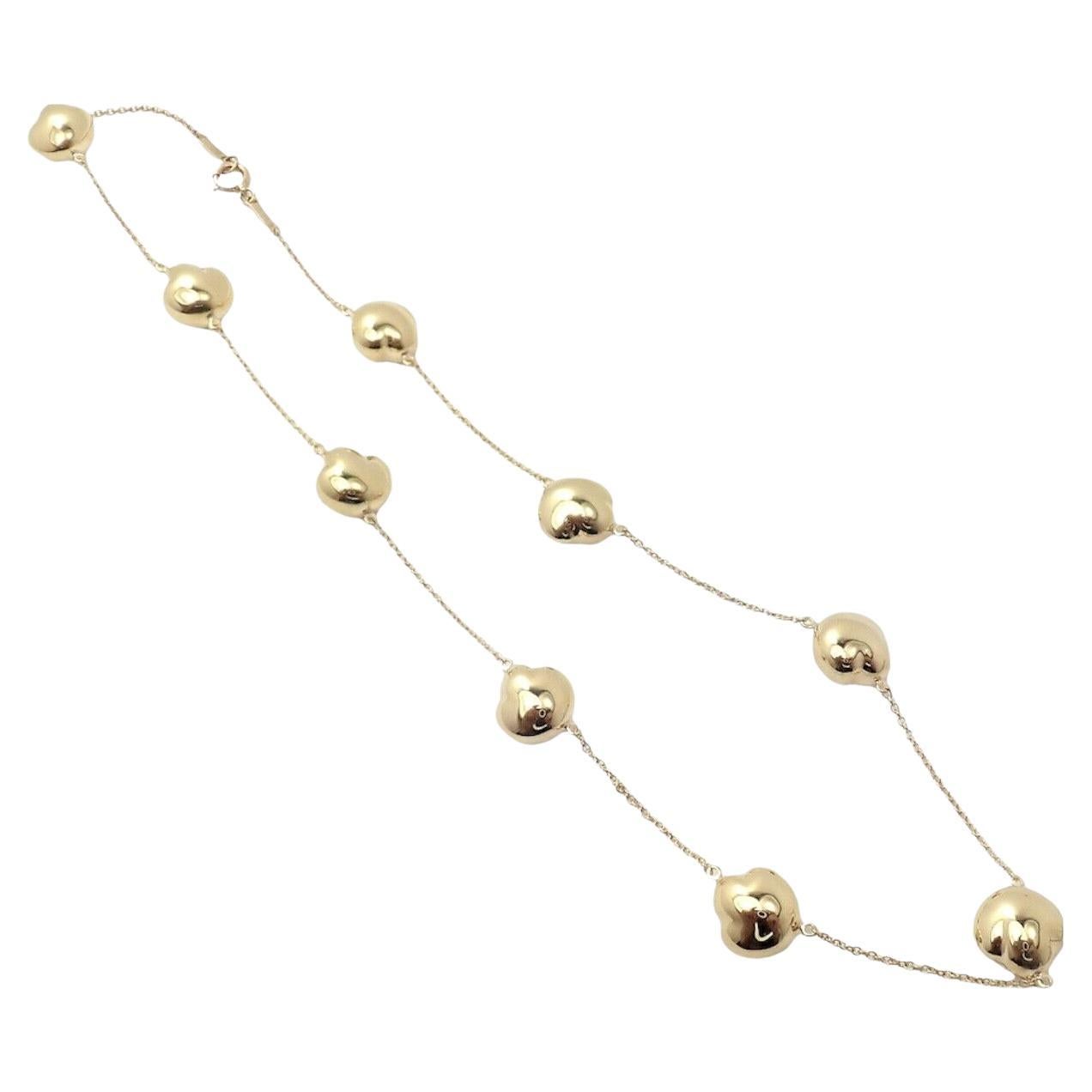 Tiffany & Co Elsa Peretti Vintage Gelbgold Bohnen-Halskette