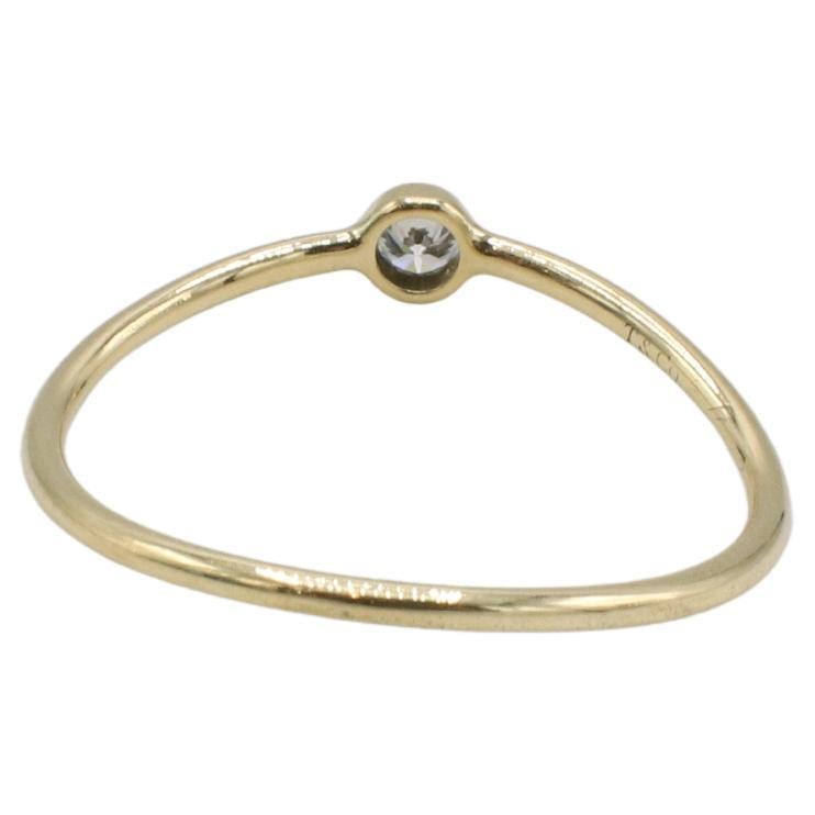 Modern Tiffany & Co. Elsa Peretti Wave 18 Karat Yellow Gold Natural Diamond Band Ring For Sale