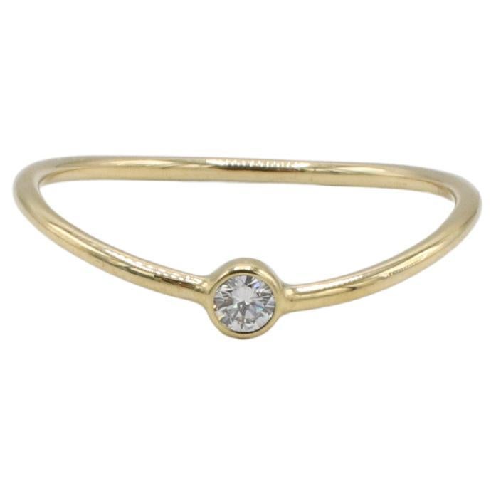 Tiffany & Co. Elsa Peretti Wave 18 Karat Yellow Gold Natural Diamond Band Ring