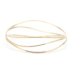 Tiffany & Co Elsa Peretti Wave 3 Row Bangle Bracelet, 18k Yellow Gold, 7.5 Inch