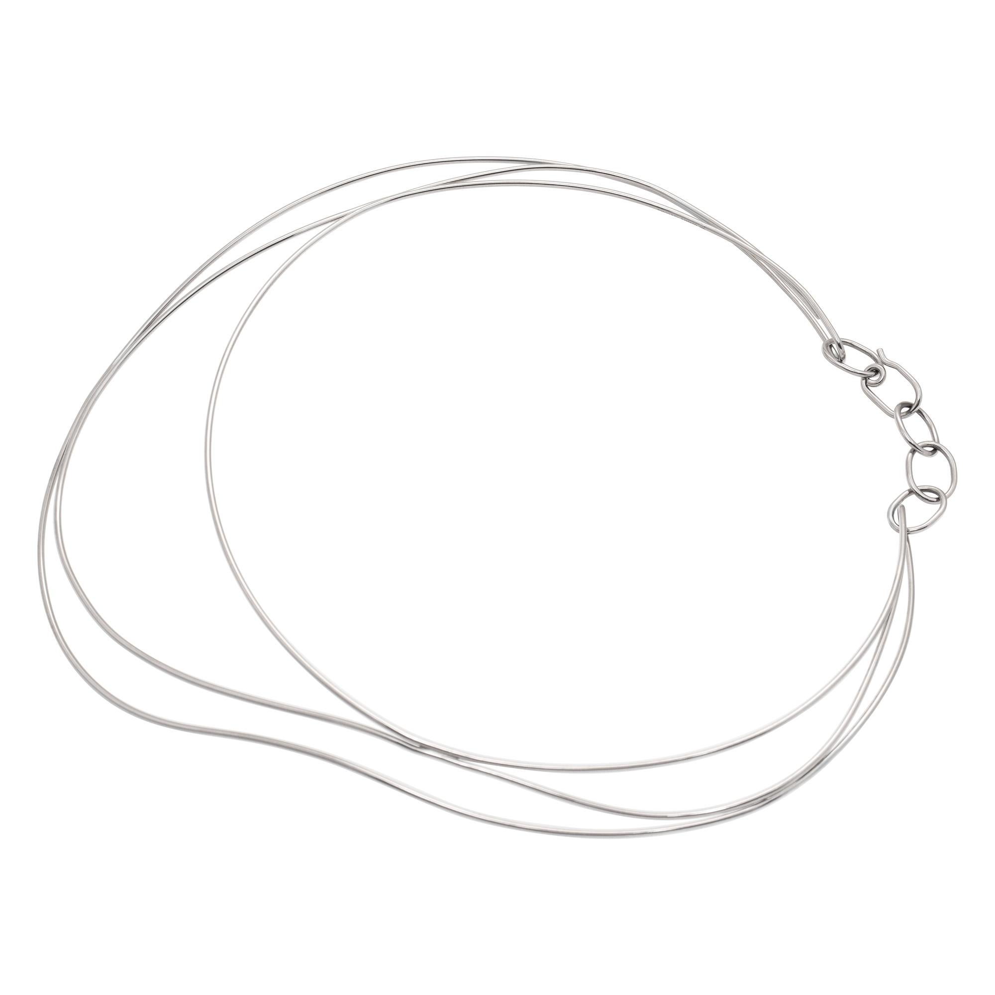 Tiffany & Co. Elsa Peretti « Wave Collection », triple ligne en or blanc 18 carats Pour femmes en vente