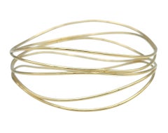 Tiffany & Co. Elsa Peretti Wave Five-Row Wire Bangle Bracelet 18K Yellow Gold