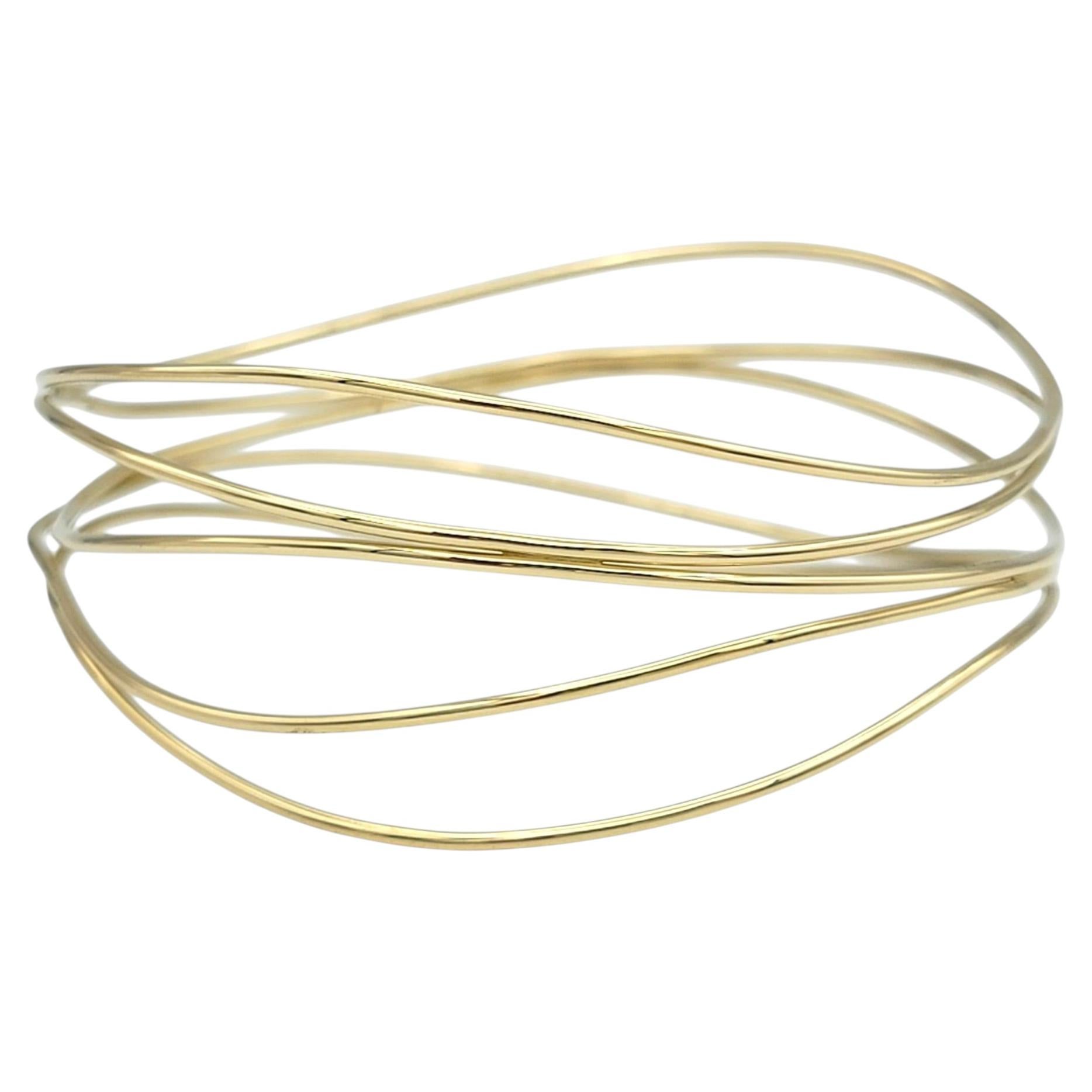 Tiffany & Co. Elsa Peretti Wave – Fünfreihiges Drahtarmband aus 18 Karat Gelbgold