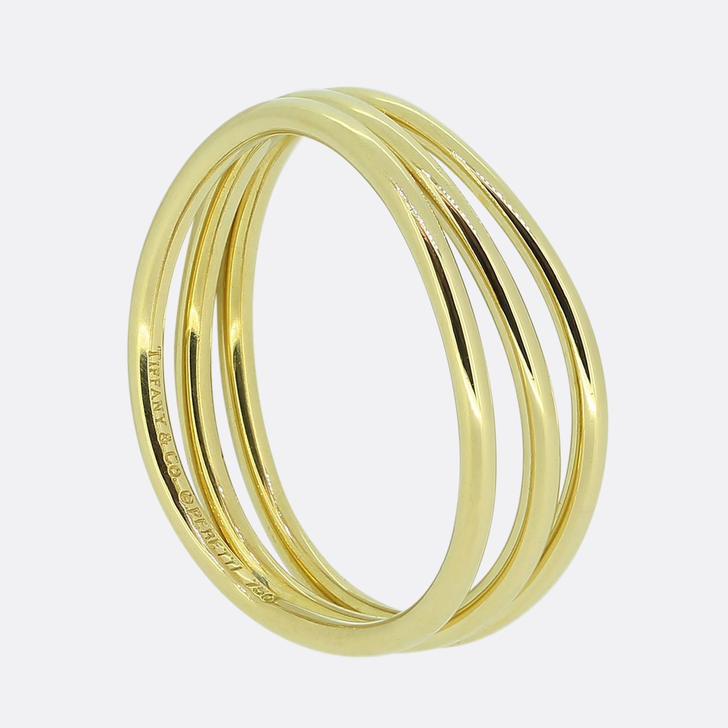 Tiffany & Co. Elsa Peretti Wave Ring Size J (49) In Excellent Condition In London, GB