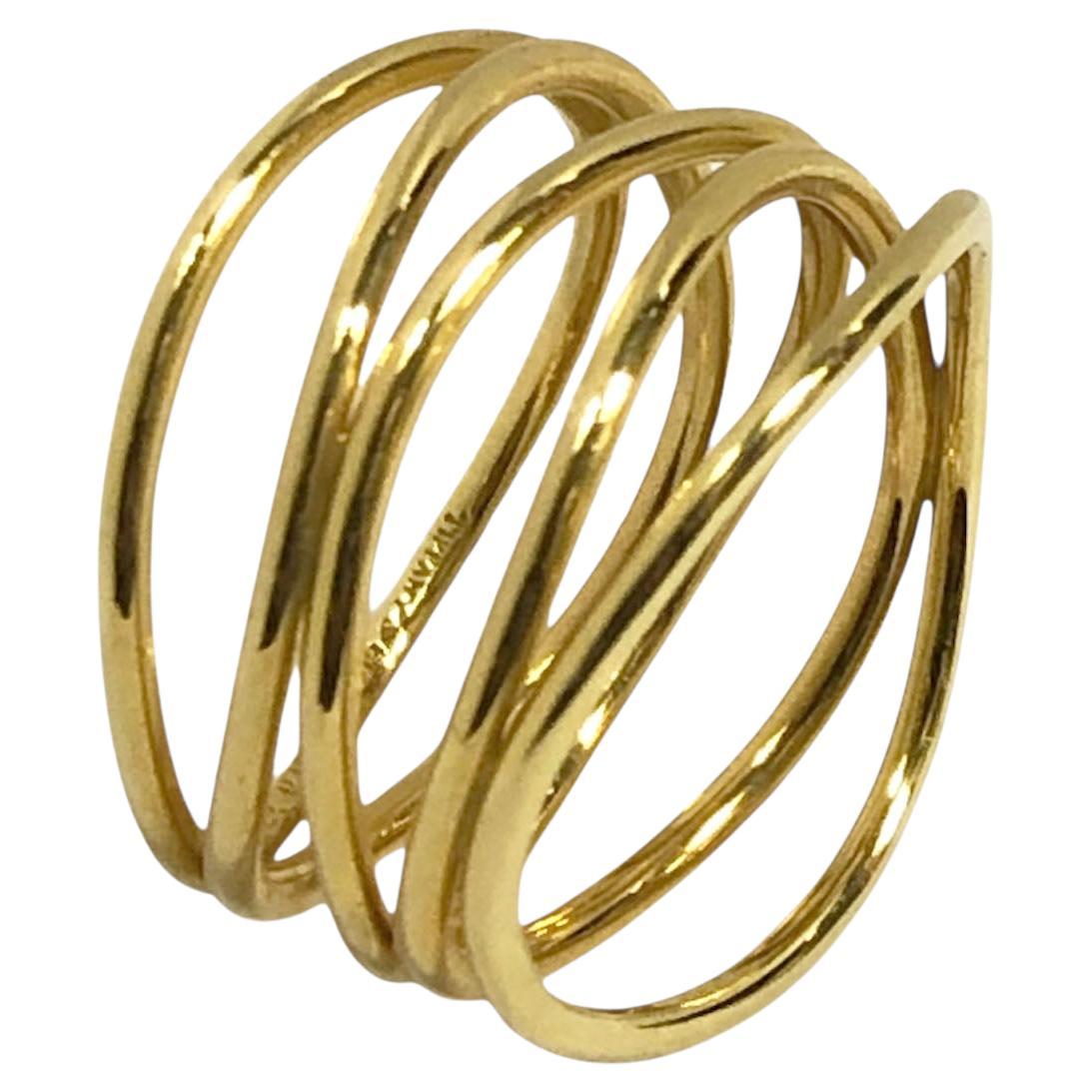 Tiffany 
Co Elsa Peretti Yellow Gold 5 Row Wave Ring