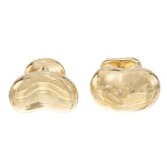 Tiffany & Co Elsa Peretti Yellow Gold Bean Cufflinks
