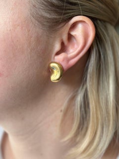 Tiffany & Co Elsa Peretti Yellow Gold Bean Earrings