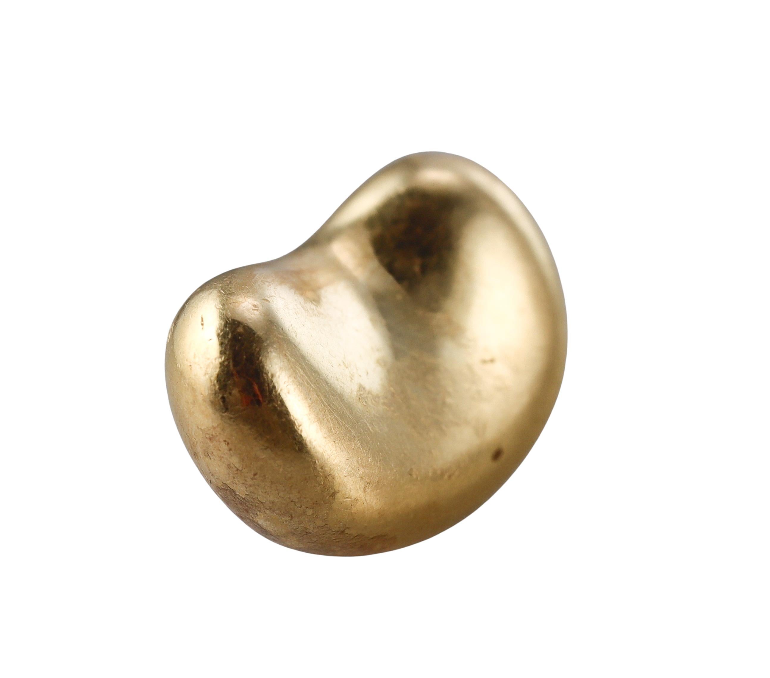 Tiffany & Co Elsa Peretti Yellow Gold Bean Earrings For Sale 2
