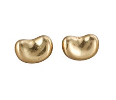 Tiffany & Co Elsa Peretti Gelbgold Bohnen-Ohrringe aus Gelbgold