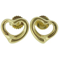 Tiffany & Co. Elsa Peretti Yellow Gold Heart Stud Earrings