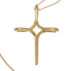 Tiffany & Co. Elsa Peretti Yellow Gold Infinity Cross Pendant Necklace