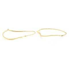 Tiffany & Co. Elsa Peretti Yellow Gold Open Heart Large Hoop Earrings
