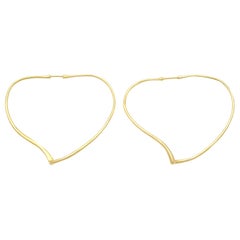 Tiffany & Co. Elsa Peretti Yellow Gold Open Heart Large Hoop Earrings