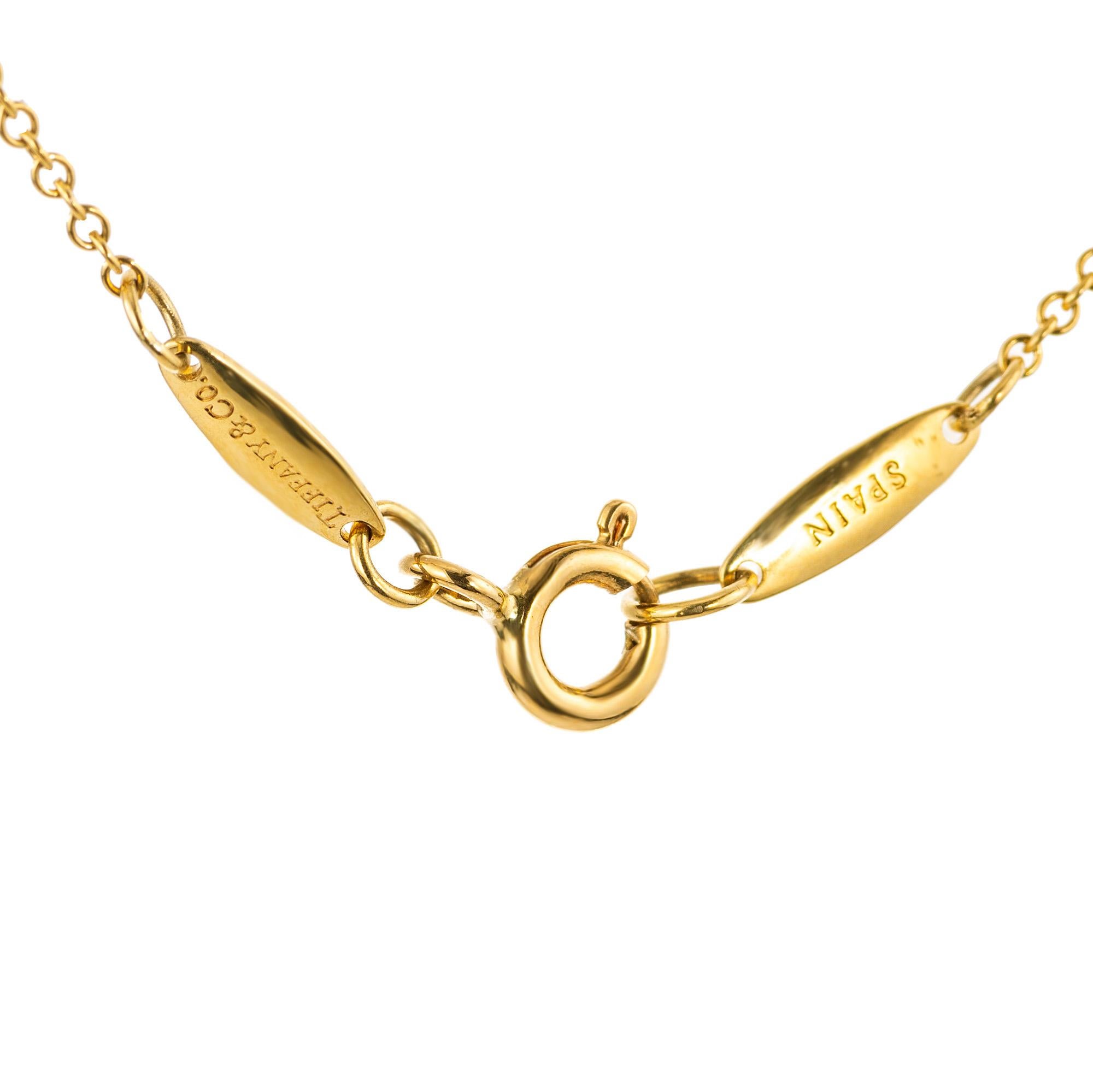 Tiffany & Co. Elsa Peretti Halskette mit offenem Herzanhänger aus Gelbgold im Angebot 1