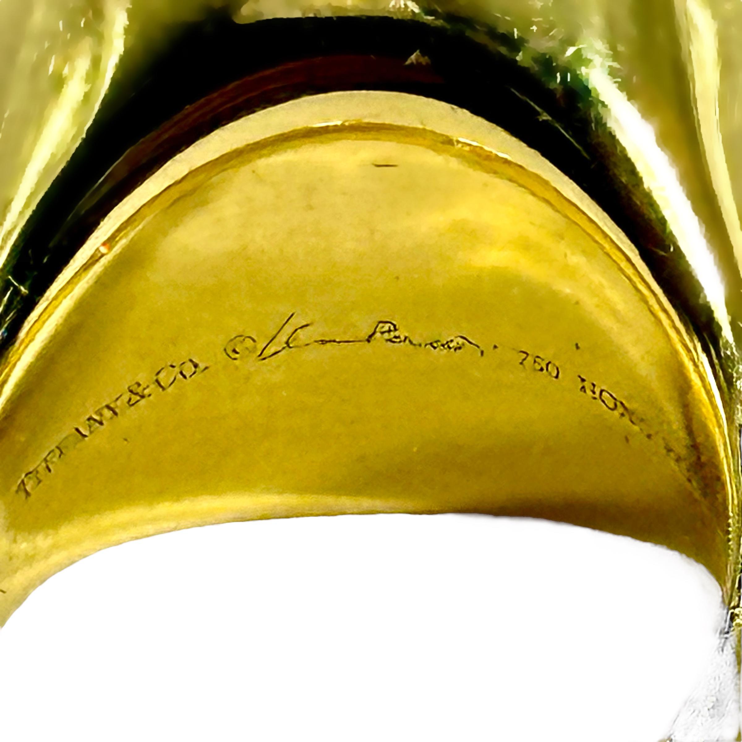 Tiffany & Co Elsa Peretti for Tiffany & Co.  Bague en or jaune sertie de jade noir mystique en vente 6