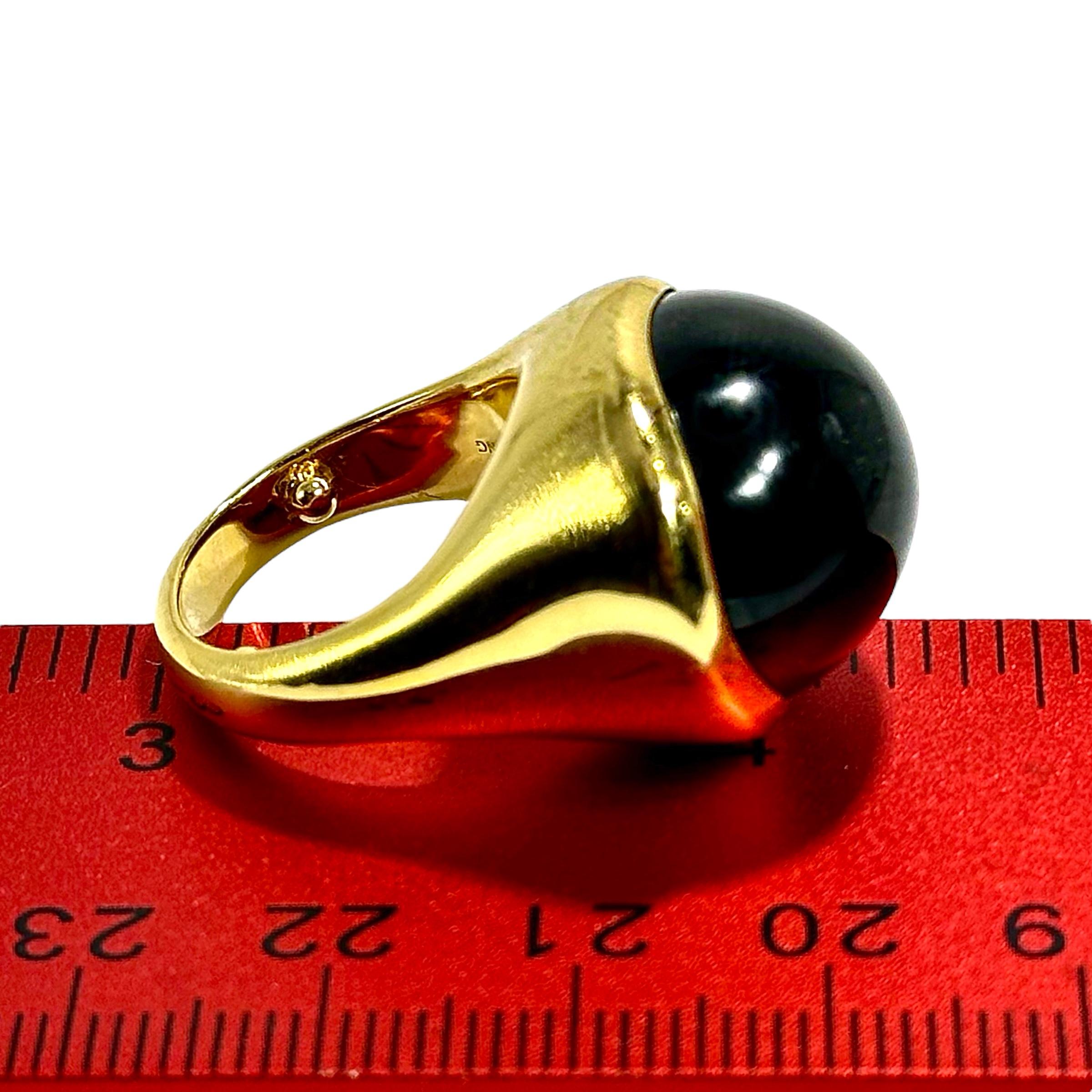 Tiffany & Co Elsa Peretti for Tiffany & Co.  Bague en or jaune sertie de jade noir mystique en vente 7