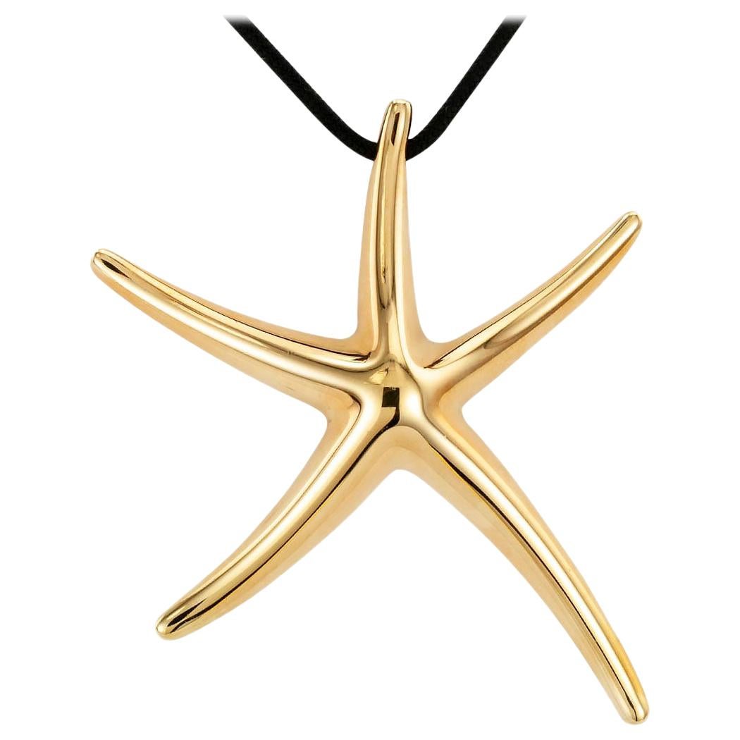 Tiffany & Co. Elsa Peretti Yellow Gold Sea Star Pendant Necklace