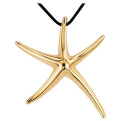Tiffany & Co. Elsa Peretti Yellow Gold Sea Star Pendant Necklace