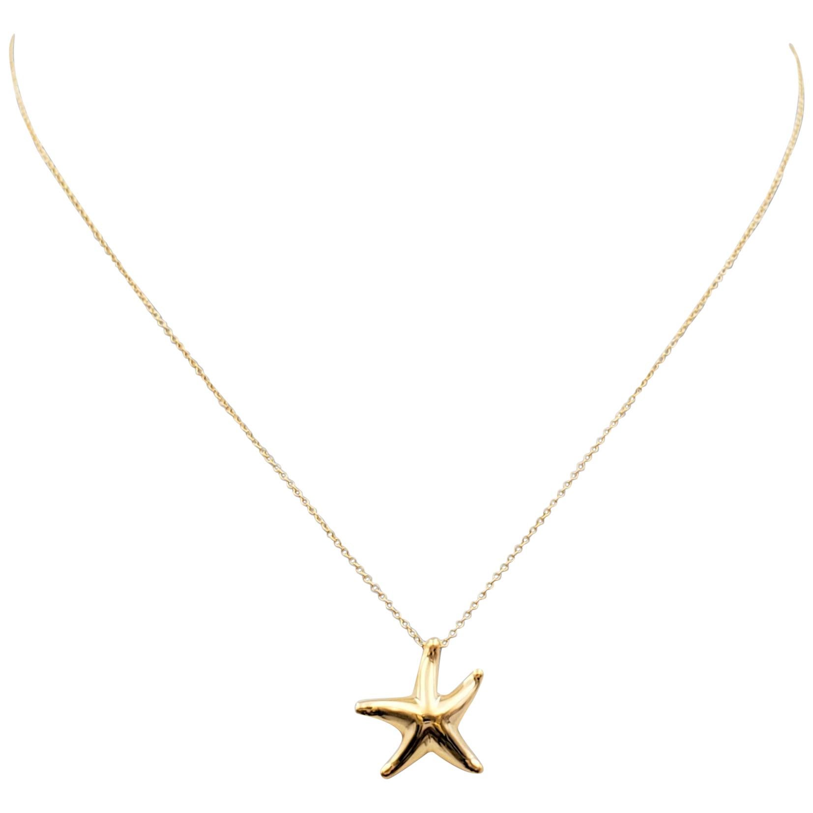 Tiffany & Co. Elsa Peretti Yellow Gold Starfish Pendant Necklace