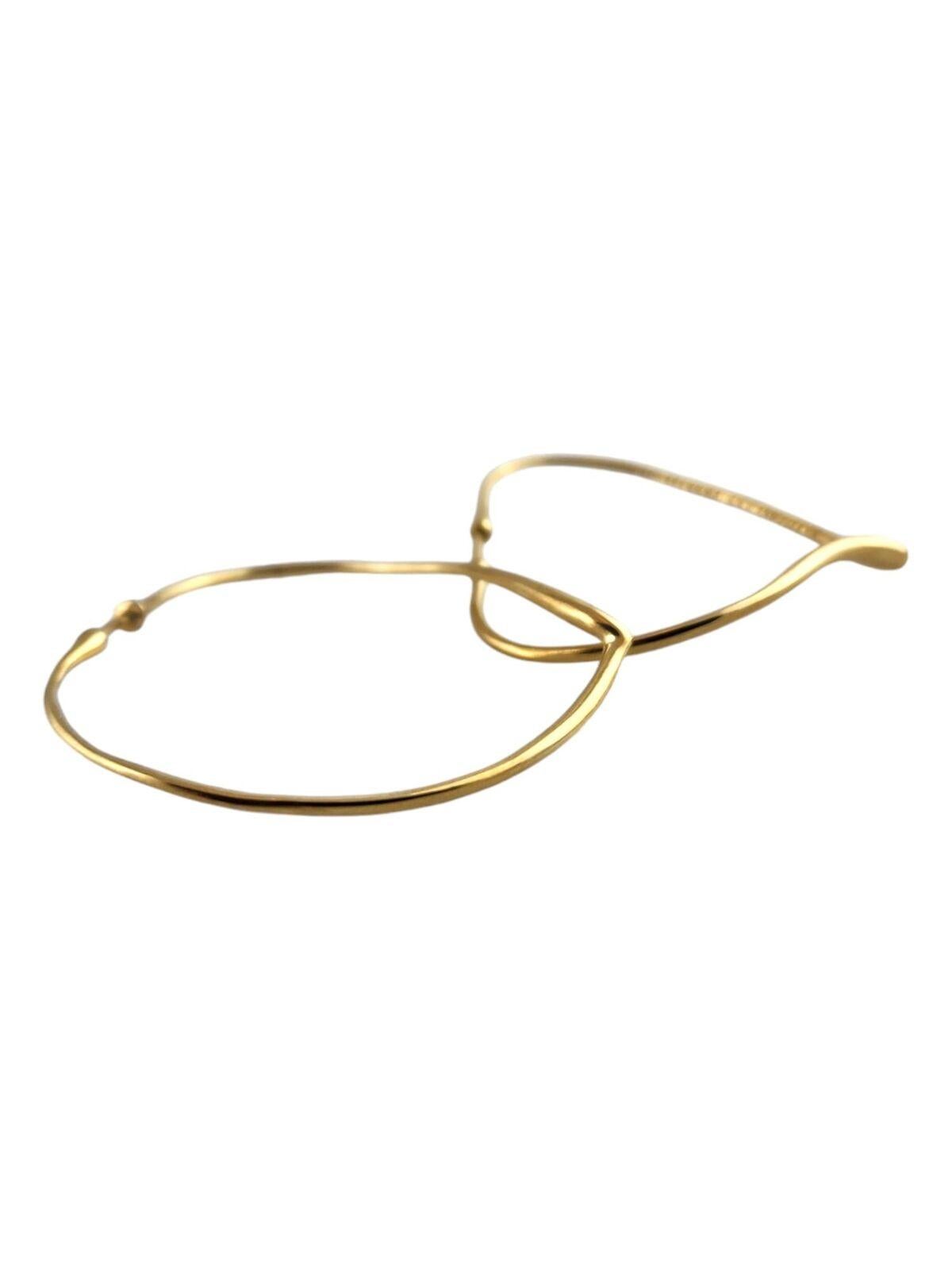 Women's or Men's TIFFANY & CO. ELSA PERRETI 18k Yellow Gold Heart Hoop Earrings Large 1970s