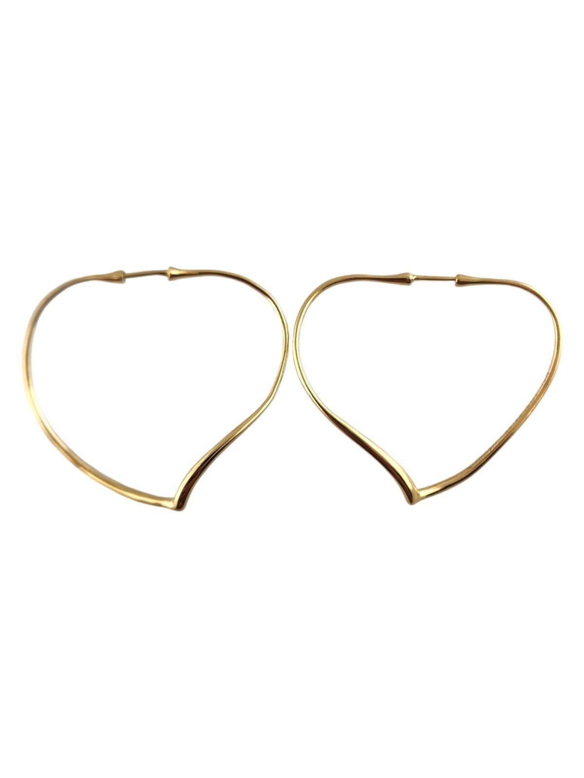 TIFFANY & CO. ELSA PERRETI 18k Yellow Gold Heart Hoop Earrings Large 1970s 4