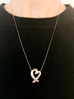 Tiffany & Co & Elsa Perretti Silver Heart Pendant Necklace