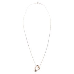 Tiffany & Co & Elsa Perretti Silver Heart Pendant Necklace