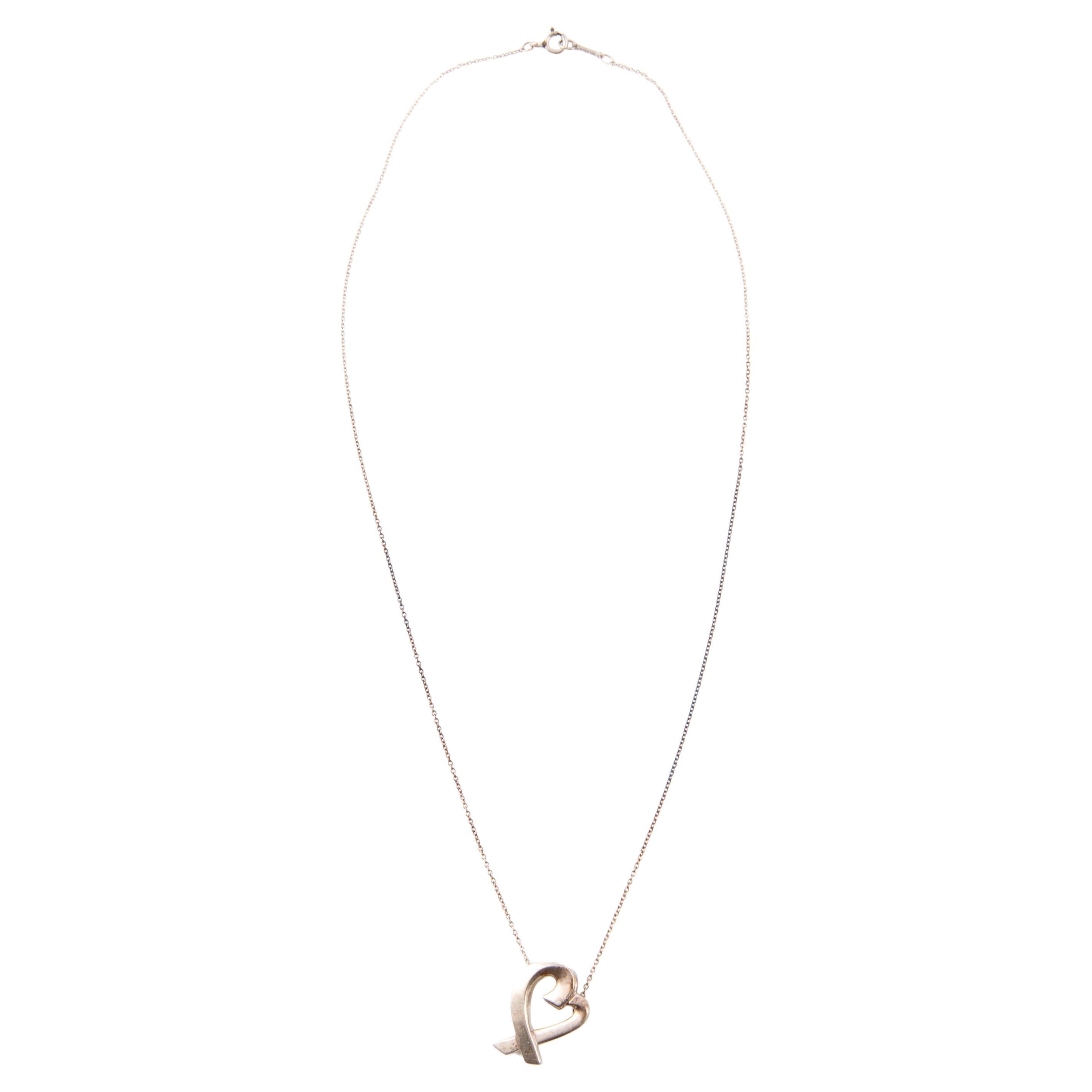 Tiffany & Co. & Elsa Perretti Collana con ciondolo a forma di cuore in argento