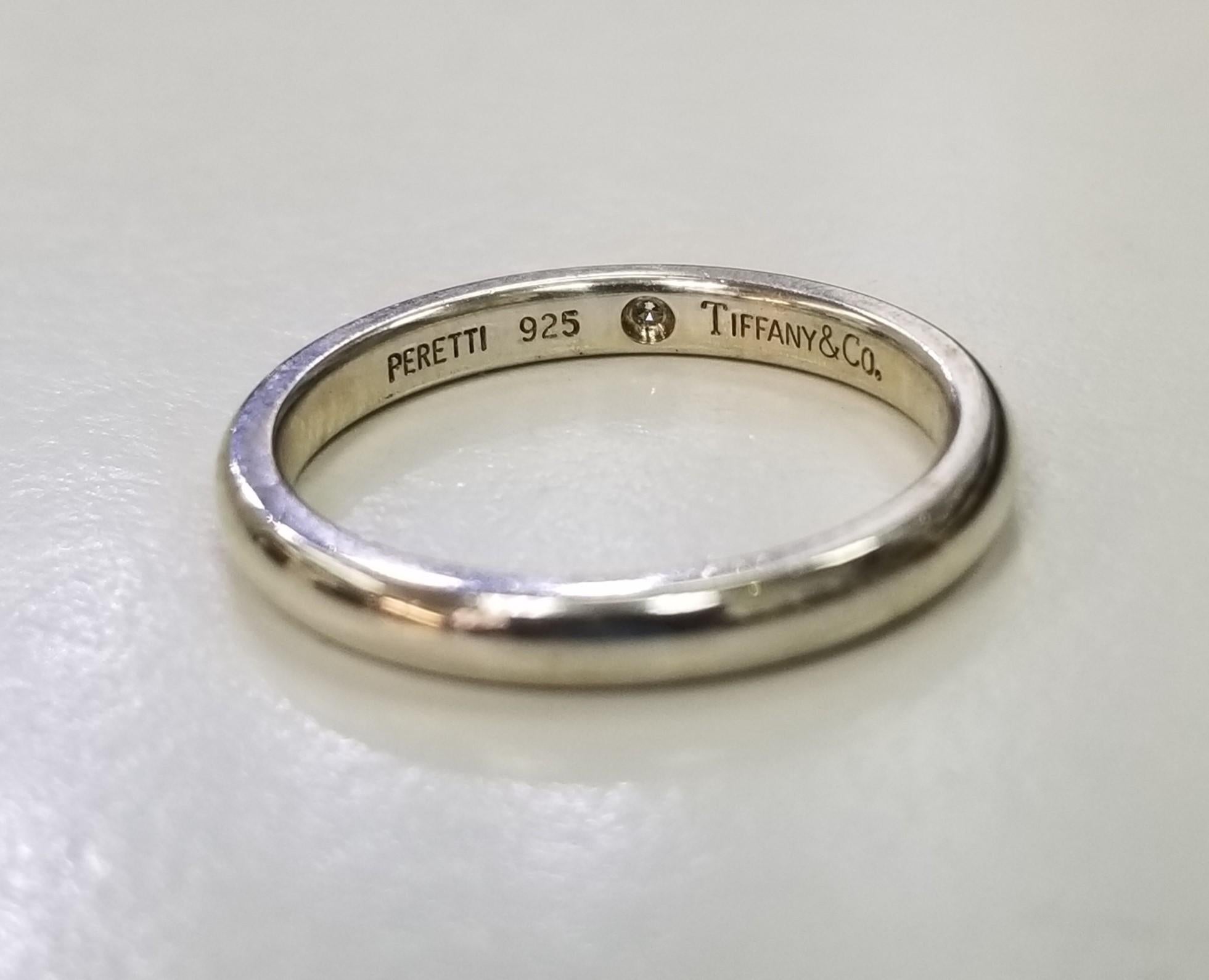 Tiffany & Co. Elsa Perritti Sterling Silver Diamond Ring In Excellent Condition For Sale In Los Angeles, CA