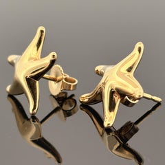 Tiffany & Co Else Peretti Pendientes de estrella de mar de oro amarillo de 18k