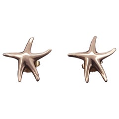Tiffany & Co Else Peretti Starfish Stud Earrings 18k Yellow Gold
