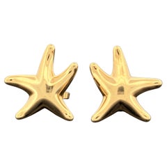 Tiffany & Co Else Peretti Pendientes de estrella de mar de oro amarillo de 18k