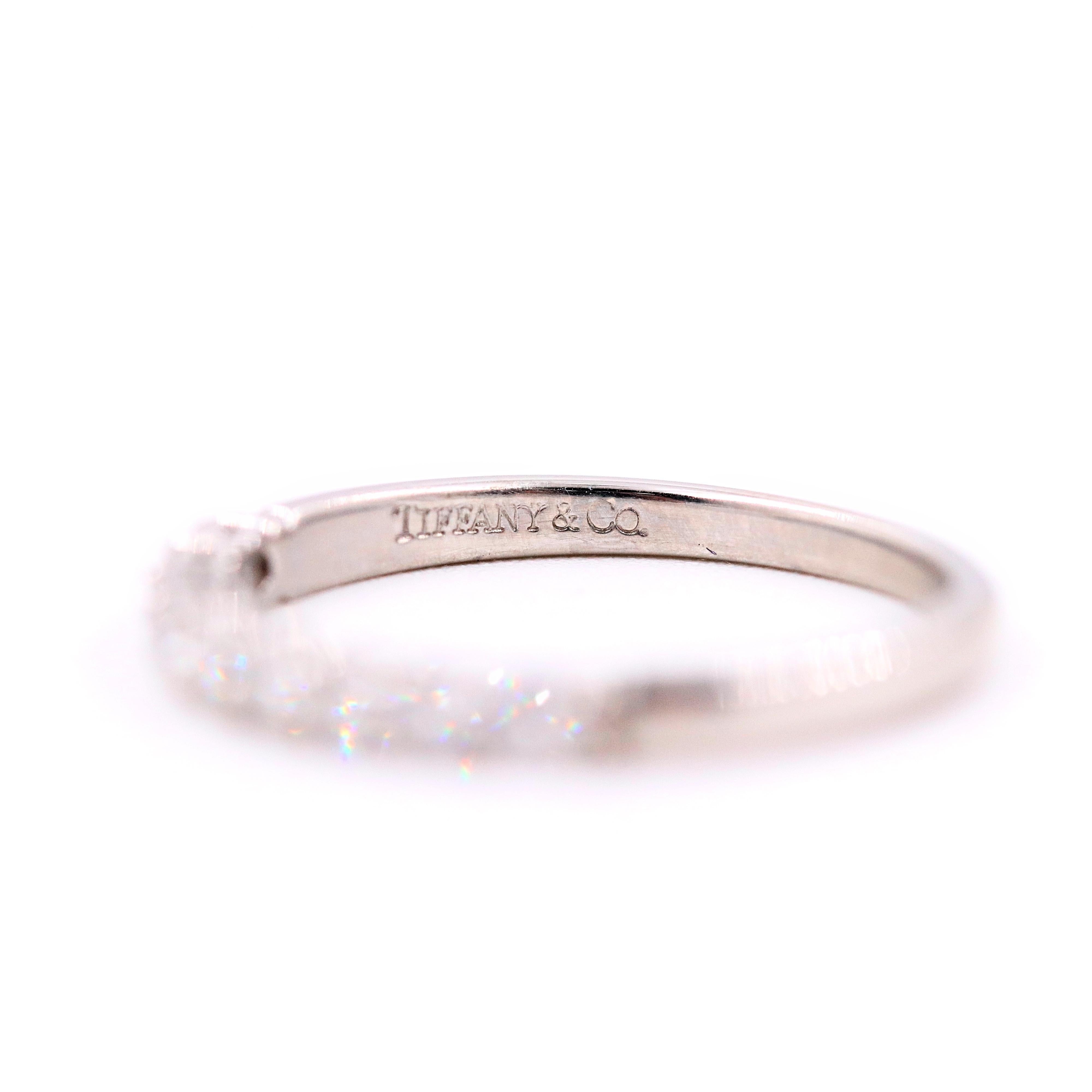 Tiffany & Co Embrace Diamond Platinum Band Shared-Setting In Excellent Condition In San Diego, CA