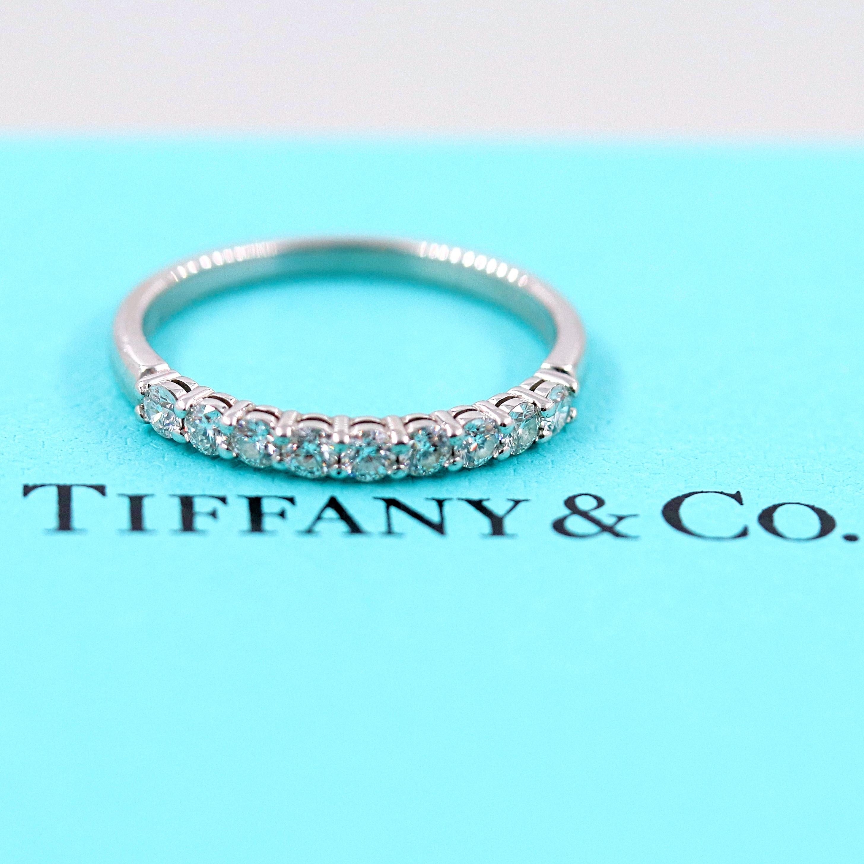 Women's or Men's Tiffany & Co Embrace Diamond Platinum Band Shared-Setting