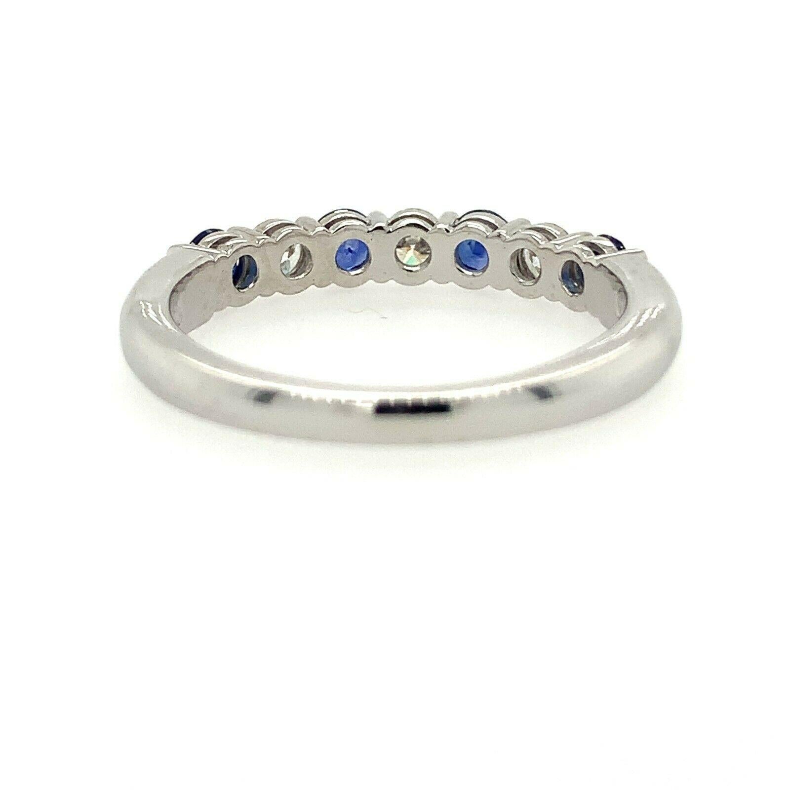 Modern Tiffany & Co. Embrace Sapphire and Diamond Band Ring Platinum .64 CT