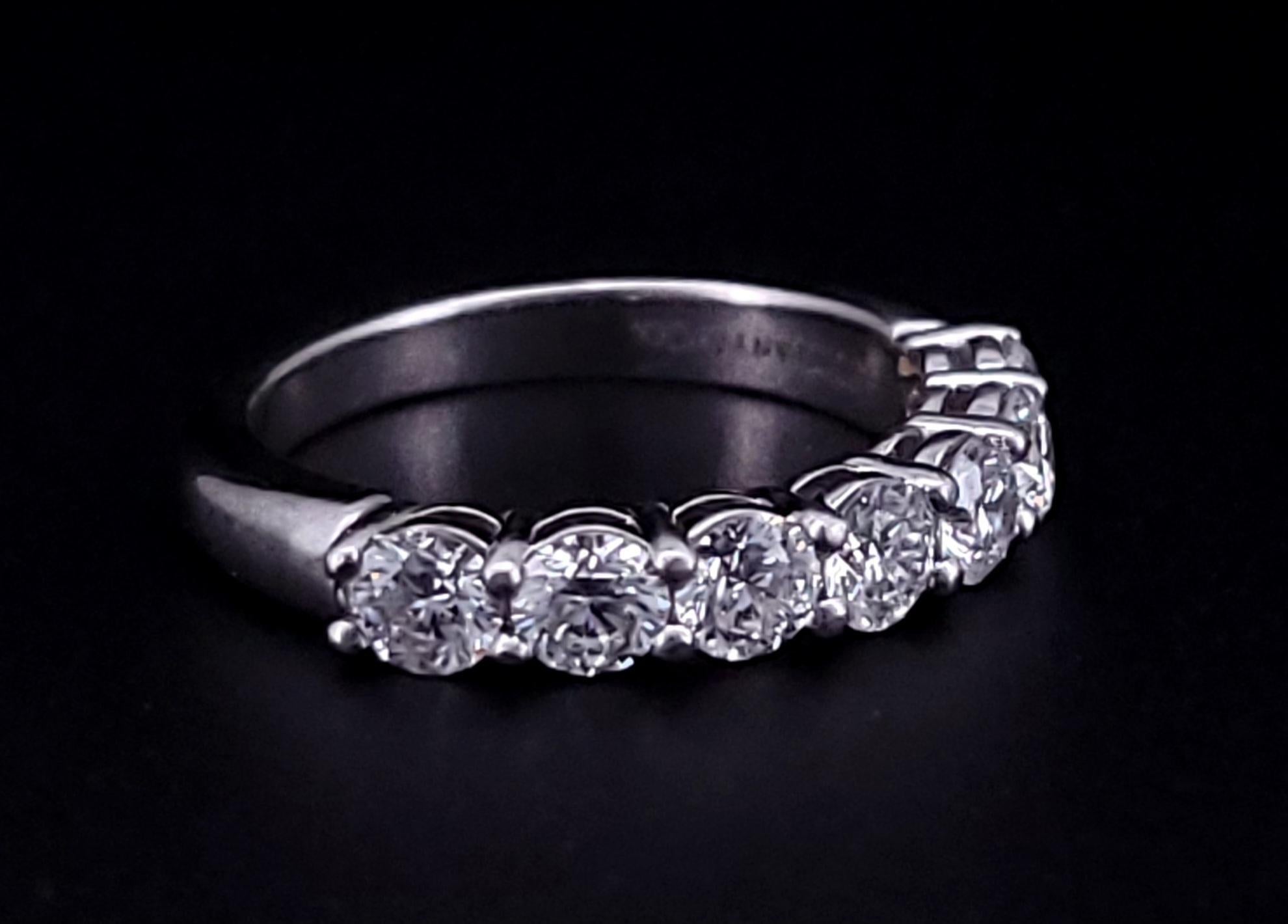 Tiffany & Co. Embrace 7 Stone Diamond Wedding Anniversary Band Size 7 For Sale 1