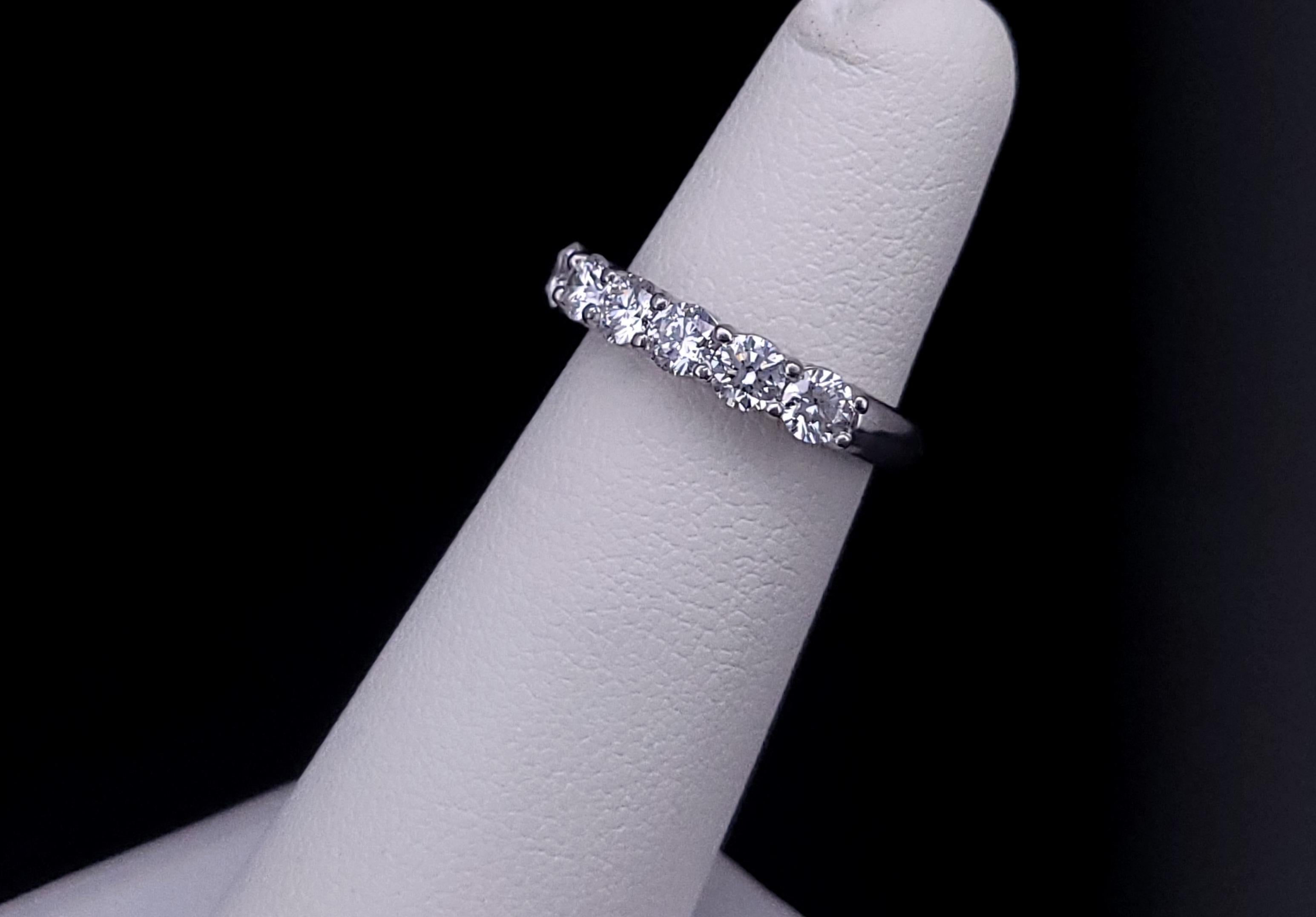 Tiffany & Co. Embrace 7 Stone Diamond Wedding Anniversary Band Size 7 For Sale 4