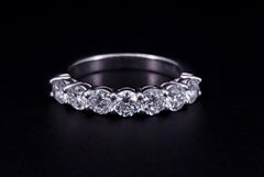 Tiffany & Co. Embrace 7 Stone Diamond Wedding Anniversary Band Size 8