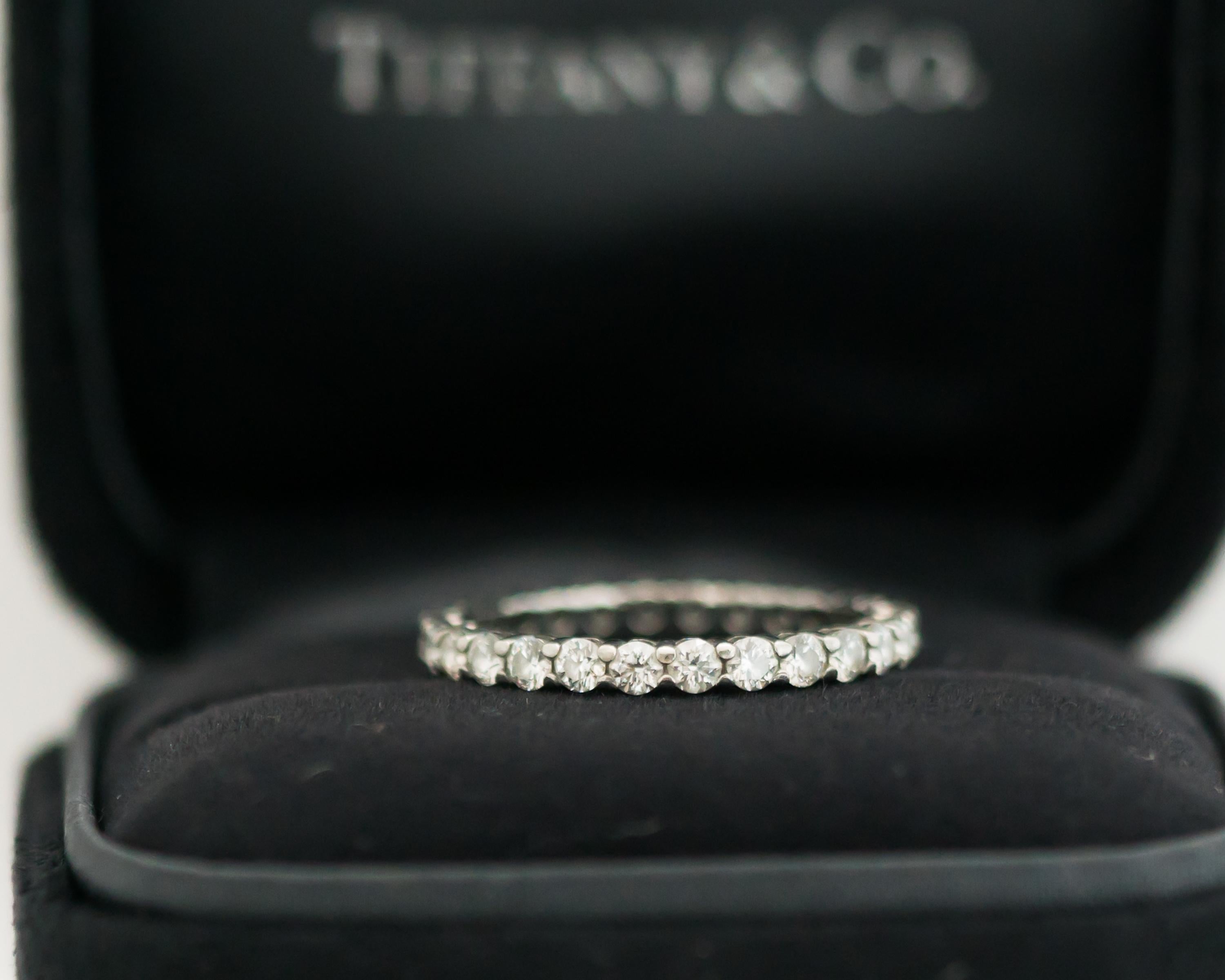 Contemporary Tiffany & Co. Embrace Diamond and Platinum Eternity Band Ring