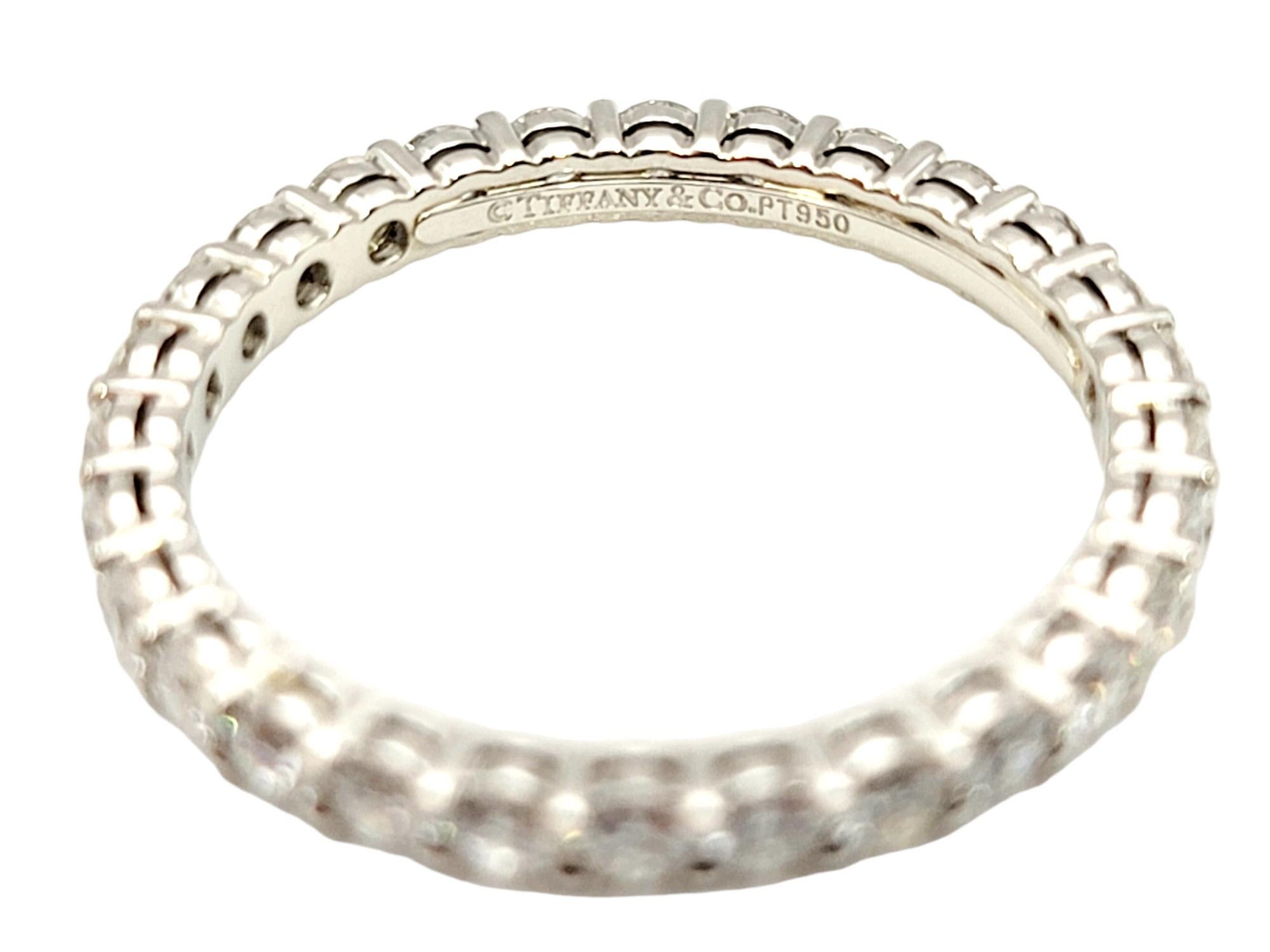 Contemporary Tiffany & Co. Embrace Full Eternity Diamond Platinum Band Ring .85 Carat Total