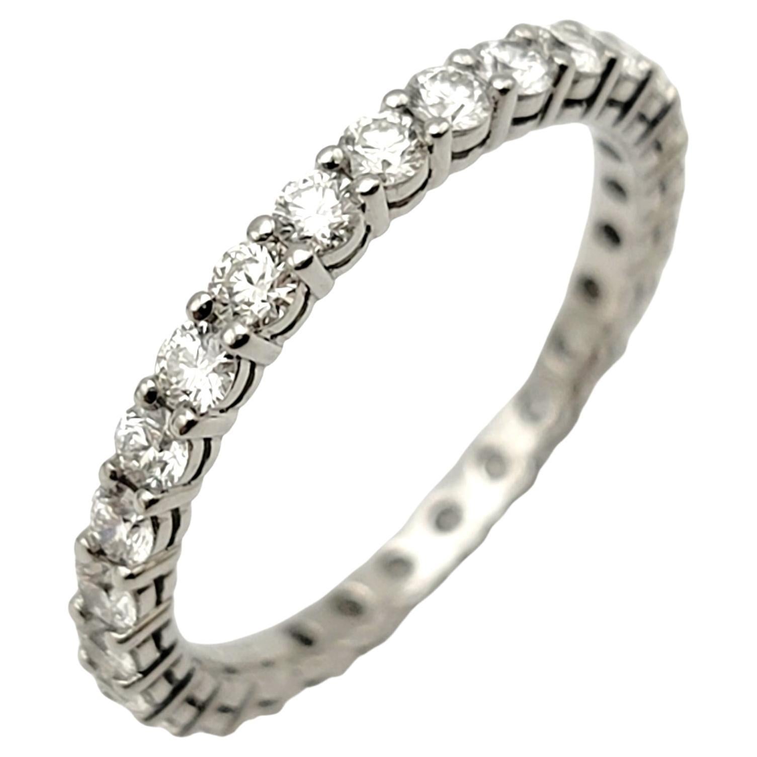 Tiffany & Co. Embrace Full Eternity Diamond Platinum Band Ring .85 Carat Total
