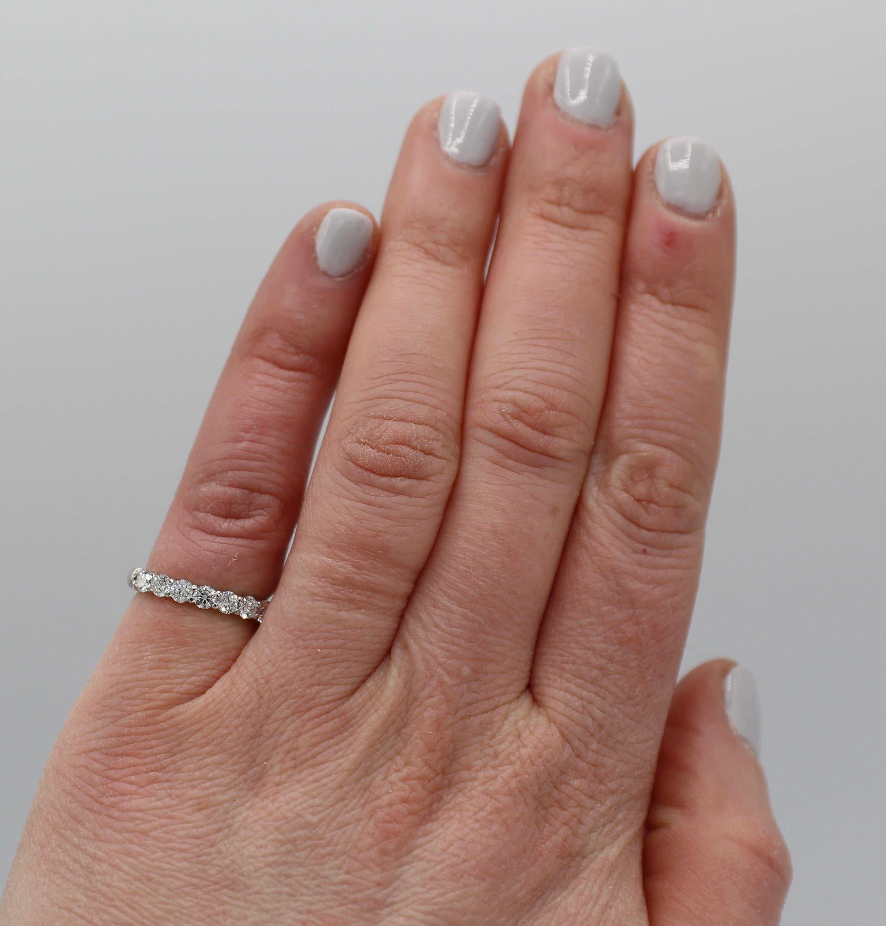 Modern Tiffany & Co. Embrace Platinum Diamond 7-Stone .57 Carat Wedding Band Ring