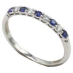 Tiffany & Co. Embrace Platinum Diamond & Blue Sapphire Band Ring