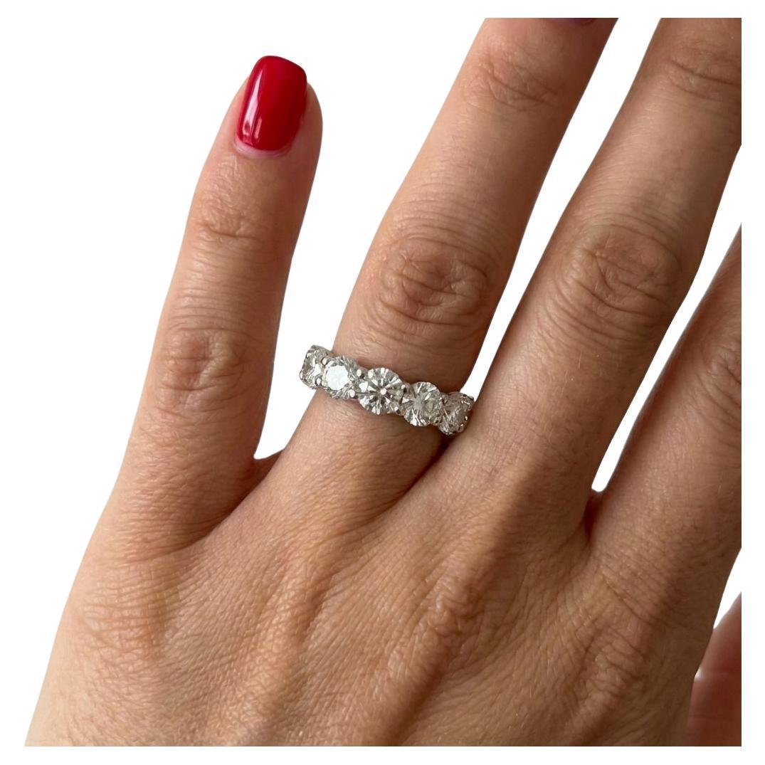 Tiffany 
Co. Embrace Platinum Diamond Eternity Band Ring 3.60 Carats For Sale